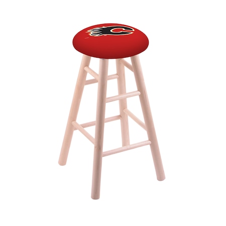 Maple Counter Stool,Natural Finish,Calgary Flames Seat